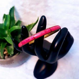 #J15 Vintage Pink Metal Bracelet